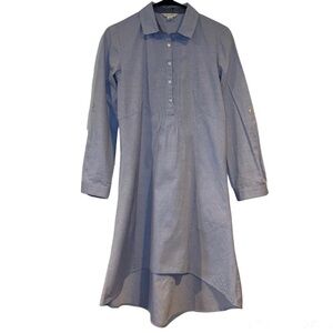 Garnet Hill Long Sleeve A-Line Shirt Dress with Curved Hem Size 0